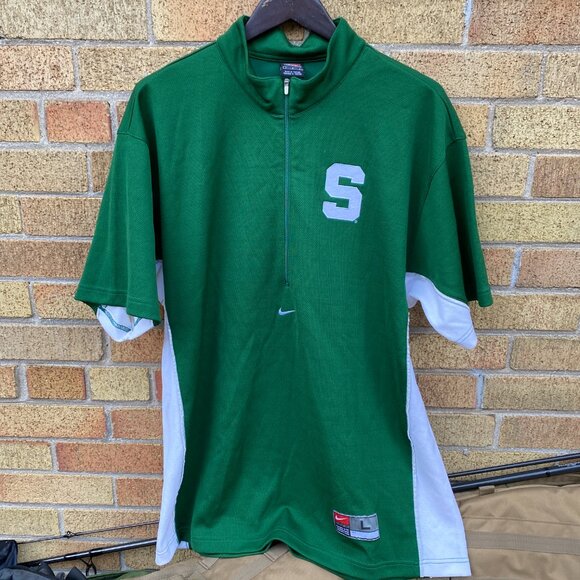 Vintage Nike Center Swoosh Michigan State Jersey T Shirt Green Large - Picture 3 of 16